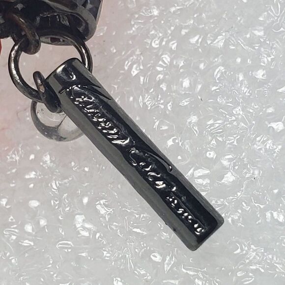 Kenneth Cole Red Chunky Glass Bead Clear Rondelle Gunmetal Necklace Bracelet Set - Picture 10 of 15